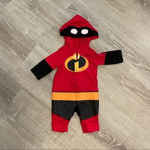 Incredibles Baby Boy kids Hooded Costume Coverall onesie 3-6 Month Disney Pixar